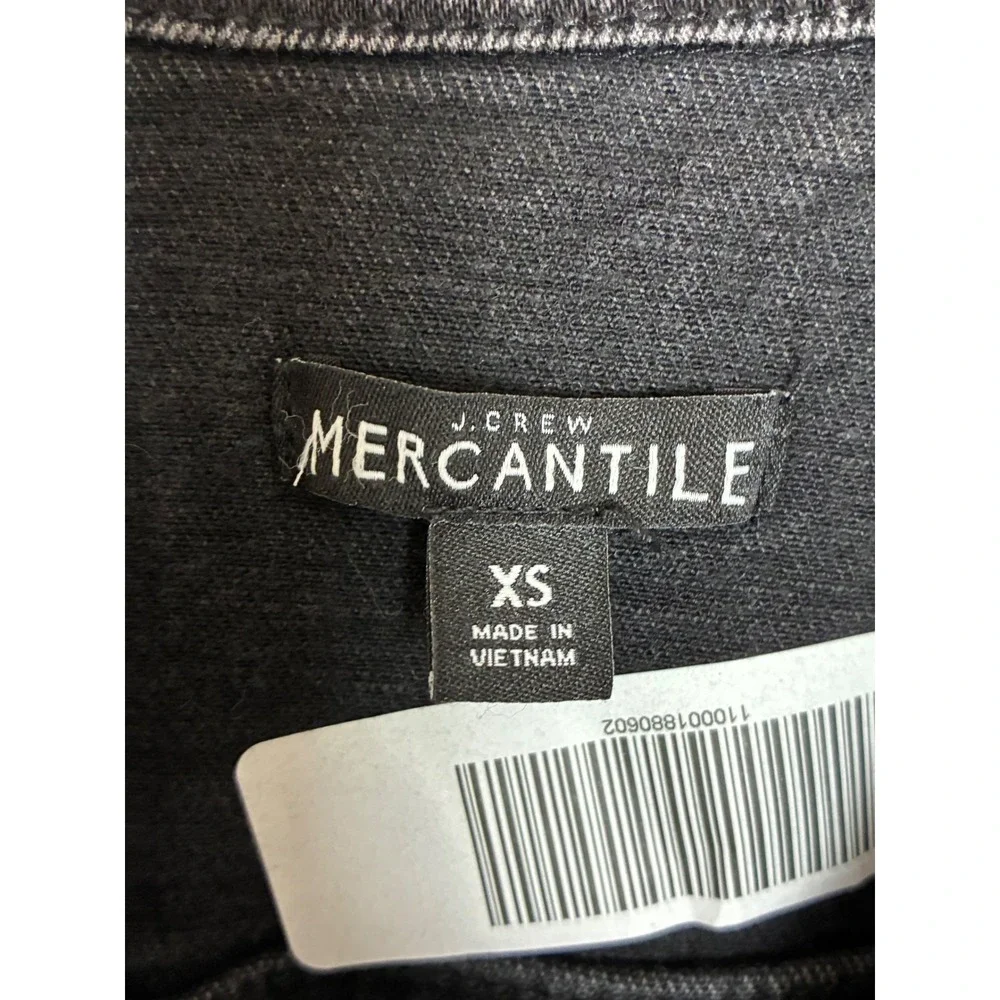 J. Crew Mercantile Womens Black Denim Jacket J6776 Faded Stretch Jean Jacket XS - Picture 5 of 10